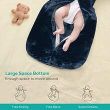1,5 TOG Flanell Baby Schlafsack, warme Säuglingsdecke zum Anziehen, geeignet für alle Jahreszeiten - Marineblau - Übersicht 5