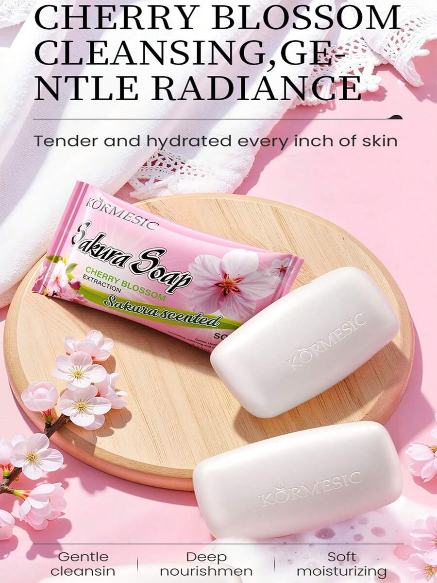 100克樱花香皂，蕴含樱花提取物，温和清洁肌肤，改善粗糙，深层滋养，持久保湿。适合沐浴、居家及旅行使用。 - 櫻花 - 查看 1