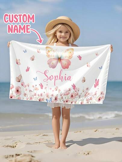 A Personalized Children's Beach Towel, A Perfect Summer Birthday Gift, Suitable For All Kinds Of Summer Occasions. Customize Beach Towels And Accessories For The Beach, Pool, Travel, Camping, Yoga, And More.