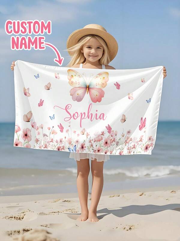 A Personalized Children's Beach Towel, A Perfect Summer Birthday Gift, Suitable For All Kinds Of Summer Occasions. Customize Beach Towels And Accessories For The Beach, Pool, Travel, Camping, Yoga, And More.