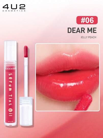  4U2 Ice Sensation Moisturizing Lip Gloss, Waterproof Long-Lasting Hydrating Liquid Lipstick, Mirror-Like Shine, Concentrated Glossy Finish, Non-Bleeding, Multiple Colors Available, Korean Makeup Style, Budget-Friendly, For Young Girls, Essential For Summer