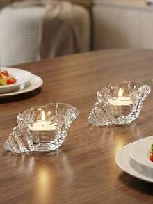 1/2/3个贝壳烛台，海洋主题海岸香薰烛台，乡村风格装饰，适用于婚礼、餐桌、家居、乔迁礼物、海滩酒吧 - A-透明 - 查看 9