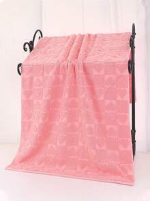 1-2条欧式粉色100%纯棉毛巾，柔软吸水，花卉图案浴巾，装饰性浴室礼物，适合送给父母/母亲节 - 淺粉色 - 查看 2