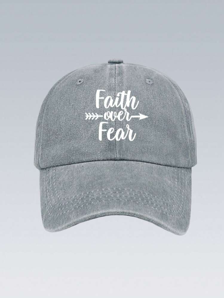 1 Pc New European And American Style Washed Cotton Baseball Cap With Letters, Outdoor Sports Sun Hat With Arrow Pattern For Men And Women - Faith - View 8