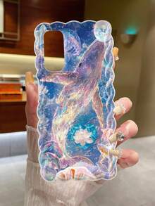 Dolphin Painted Braided Wave Edge Transparent Printed Protective Phone Case Compatible With Iphone 17/17 Pro/17 Pro Max, 16/16 Pro/16 Pro Max, 16 Plus, 10 - Multicolor - View 4