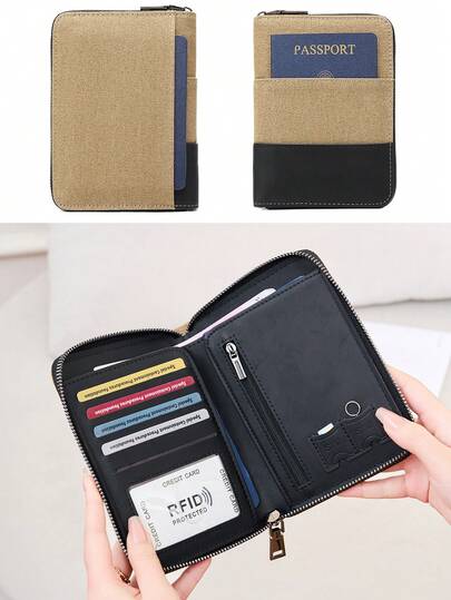 CHARM INFINITE Lightweight Passport Wallet With Boarding Pass Pocket RFID Protection Travel Accessory