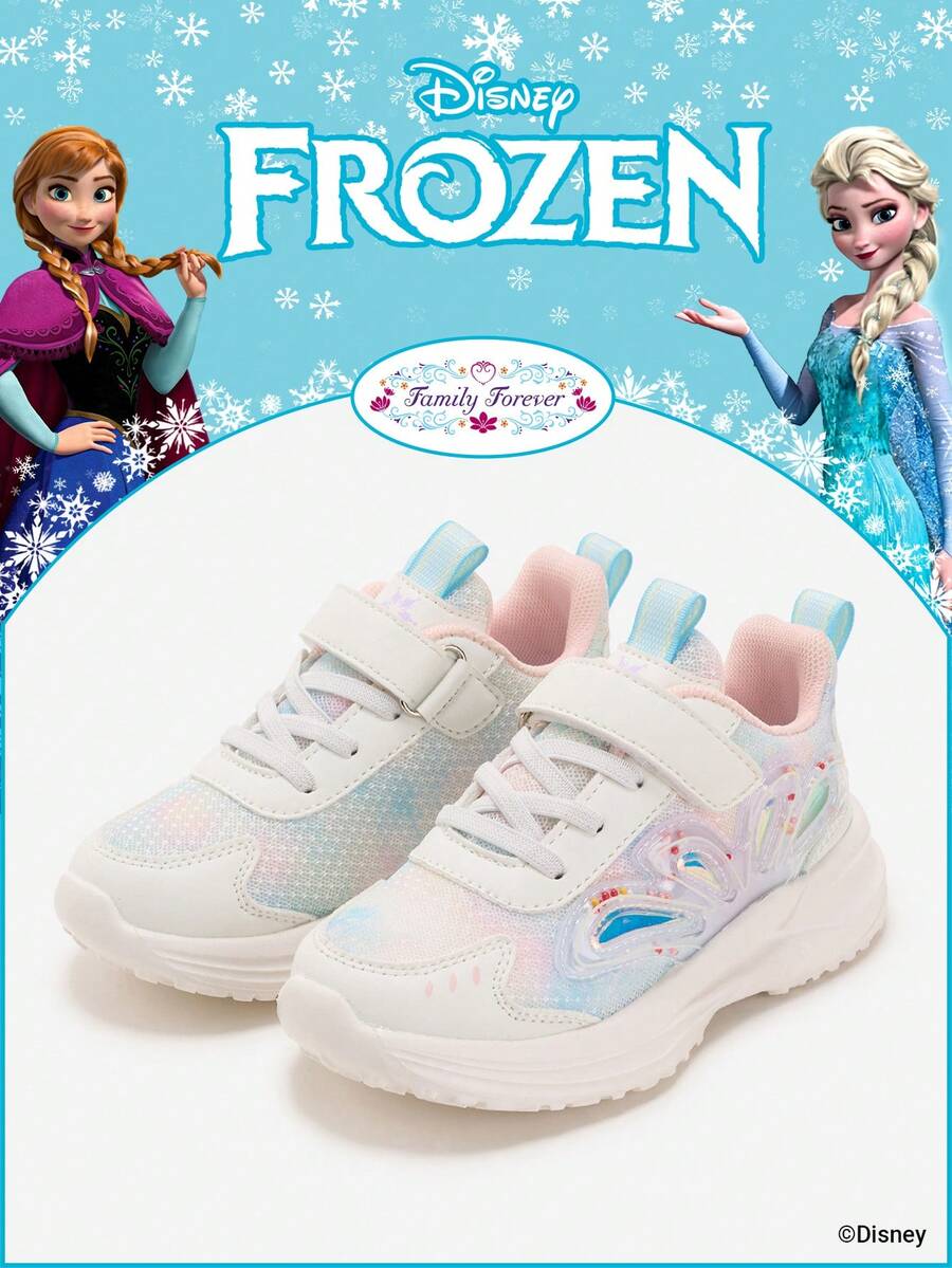 Disney Authorized Collaboration With Frozen | A Pair Of  Children's Sports Shoes, Including  Princess Sports Shoes, Anna Princess Sports Shoes, And Arendelle Princess Sports Shoes, Suitable For Daily Holiday Sports And Outdoor Wear. Comfortable, Slip Resistant, Wear-Resistant, And Breathable To The Soles Of The Feet (Children's Sports Shoes, Children's Shoes, Girls' Shoes, Girls' Shoes) - Pink - View 1