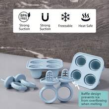 1pc Baby Teething Ice Pop Mold, Silicone Popsicle Maker For Homemade Ice Cream & Ice Lollipops - Multicolor - View 4