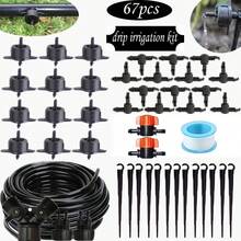 Garden Drip Irrigation System, Including 4/7mm Pipes And Fittings - Suitable For Greenhouses And Lawns, With Adjustable Drip Irrigation Kit - Irrigation Kit - View 2