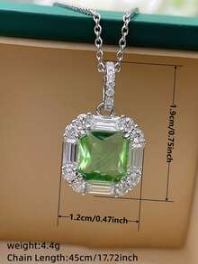 1件装奢华立方氧化锆吊坠项链，女士情人节、订婚纪念日、派对首饰礼物 - 1# - 查看 10