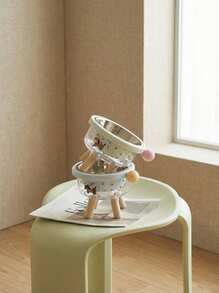 PETSIN 1pc High-Quality Dual Layer Dopamine Pet Elevated Bowl, Anti-Spill Food & Water Bowl For Cats And Dogs - Multicolor - View 5