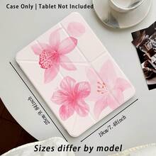 1个百合花图案亚克力水晶平板电脑保护套，带支架，兼容三星/苹果/荣耀等主流机型，可折叠防弯折，硅胶加固边角，自动唤醒/睡眠功能，内置笔槽，多角度可折叠支架 - 完美日常保护，理想礼品 - 彩色 - 查看 3