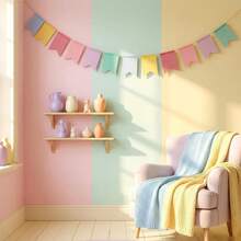 Bộ 12 lá cờ tam giác bằng polyester nhiều màu sắc, đa năng, thích hợp để trang trí nhà cửa và các dự án DIY, hoàn hảo cho đám cưới, sinh nhật, Ramadan, Eid Al-Fitr, Eid Al-Adha, Hajj, Tết Nguyên đán Hồi giáo, Ashura, Mawlid, Ngày Quốc khánh, Ngày Thánh Patrick, Lễ Phục sinh, Lễ hội Carnival, Giáng sinh, Halloween, Lễ Tạ ơn, Năm mới, trang trí sân vườn và nhiều dịp khác. Màu sắc bao gồm trắng, be, đỏ tía và kaki. - Cờ đuôi én giả làm từ sợi gai dầu - Xem 3