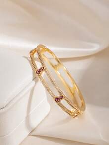 1pc Fashionable Exquisite Sparkling Cubic Zirconia Hollow Gourd Design Elegant Jewelry Gift For Women - Gourd Bracelet - View 3