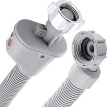 Ống dẫn nước vào máy giặt dài 1,5m có van một chiều, ống mềm cấp nước máy giặt và máy rửa chén 3/4 inch có van một chiều - Trắng 1 cái - Xem 2