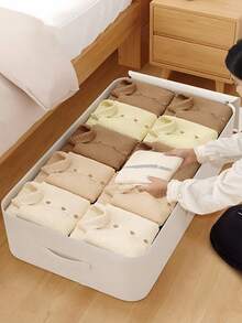 3/2/1 Bolsas de almacenamiento de ropa reforzadas, bolsas de almacenamiento debajo de la cama de gran capacidad, bolsas de almacenamiento de ropa plegables, cajas de almacenamiento domésticas a prueba de polvo, duraderas, de gran capacidad, un artículo imprescindible para cada hogar. - Beis - Ver 6