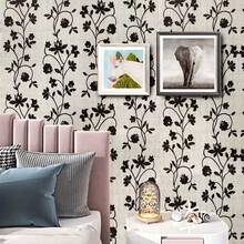 1卷黑色防潮垫，PVC蓝色花卉壁纸，尺寸为17.7英寸x39.3英寸/118.1英寸/196.8英寸，田园清新乙烯基可移除壁纸，适用于厨房橱柜抽屉、卧室、浴室、宿舍装饰 - 黑色 - 查看 9