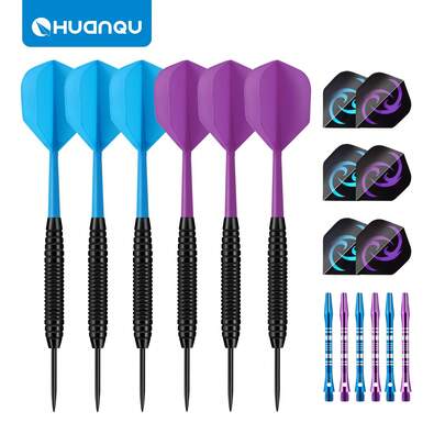 HUANQU Professional Darts Set (6 Pieces) - Fixed Tail Design, Darts With Extra Shafts And Flights, Suitable For Practice And Competition, High-Quality And Long-Lasting, Full Accessories, Fit For All Skill Levels, Great For Holidays And Daily Use, Darts Accessories, Holiday Gifts, Daily Training Essentials