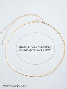 1pc Minimalist Sexy Beach Vacation Style Metal Snake Bone Chain Waist Chain, Fashion Jewelry Body Chain Accessory For Daily Wear - Gold - View 4