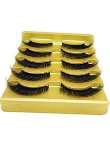5 Pairs Mango Shaped False Eyelashes, Natural 8D Faux Rabbit Hair Eyelashes, Angel Wing Long Thick Strip Eyelashes, Suitable For Daily Makeup - View 6