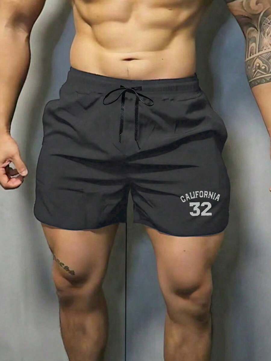 中性運動休閒短褲 3英吋訓練跑步短褲 戶外冰絲快乾泳裝沙灘短褲 - 灰色 - 查看 1