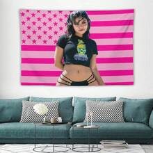 Tara Celebrity And Decorations Stuff American Pink Flags Wall Funny Tapestry Hanging Yummy Merch For Dorm Bedroom Decorative Aesthetic Tapestries - White 1pc - View 3