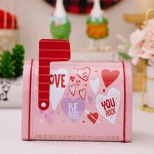 1 pieza Buzón de hierro decorativo, caja de almacenamiento de regalo de decoración del hogar, caja recuerdo, caja de regalo del Día de San Valentín para el intercambio en la escuela, decoración exquisita, regalo único para cumpleaños/vuelta al colegio - Multicolor - Ver 14