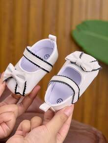 Infant Girl Shoes Suitable For 0-1 Year Old, Princess Style Anti-Slip Casual Walking Shoes - White - View 3