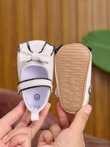 Infant Girl Shoes Suitable For 0-1 Year Old, Princess Style Anti-Slip Casual Walking Shoes - White - View 5
