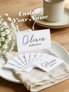 1张定制婚礼姓名卡 - 可编辑桌号卡 | 现代简约设计，黑白配色，心形图案内含姓名首字母 | 适用于婚礼、活动、派对的个性化座位卡 | 9*10厘米，铜版纸 | 可选1张或10张套装 | 完美适用于招待会、新娘送礼会、九月婚礼季派对 | 送给新娘、新郎、婚礼策划师和宾客的理想礼物 | 精致优雅的座位卡，牛皮纸材质，婚礼季派对用品 - 客製化文字 - 查看 8