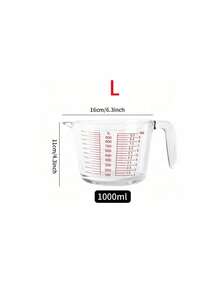 1pc Heat-Resistant Glass Measuring Cup With Markings, Large Capacity Stackable For Easy Storage, Coffee Measuring Cup With Spout Design For Easy Pouring, Transparent Container For Baking, Multipurpose Kitchen Tool Suitable For Kitchen, Baking And Microwave, With Precise Markings And Ergonomic Handle - Transparent - View 13