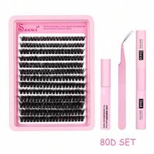 948Pcs, 240Pcs 260Pcs 208Pcs Individual Lash Clusters, 60D 80D 100D Lash Clusters Eyelash Extension Kit, 10-20mm Mix Individual Lashes Kit With Lash Bond And Seal, Remover, Lash Tweezers, Brush, 3D Thick Eyelash Extension Kit, Suitable For Daily Commuting Or Holiday Celebration For DIY Eyelash Makeup Design, Lashes,Eyelashes,Fake Lashes - 黑色 - 查看 14