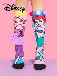 Cute 3D Disney Children's Mermaid Knee-High Stockings, A Fashionable Children's High Stocking Party, High-Quality Gifts, School Is Back In Session, Fun And Fashionable Disney Little Fans Disney Princess Calf Stockings - Multicolor - View 9