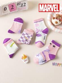 1/5/10 Pairs Kids Socks With Marvel Superhero Spider-Man Design, Boys' Mid-Calf Socks, Korean Cartoon Style, Girls' Socks, Spring/Summer - Multicolor - View 4