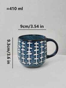 1pc 410ml Vintage Ceramic Handle Mug, Distressed Style High-Quality Ceramic Coffee Cup, Handmade Ceramic Tea Cup, Suitable For Home, Office, Afternoon Tea, Dining, Cafe, Microwave , Reusable - Multicolor - View 4