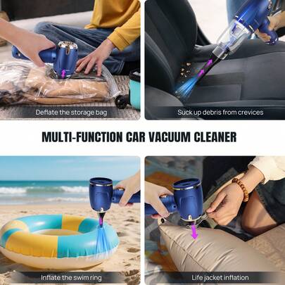 7Sevenjokers 11000PA Portable 3-In-1 Cordless Vacuum Air Duster Blower Rechargeable Dual Battery For Home Office Car Pet Hair