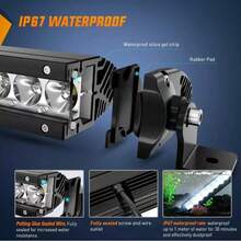 1 pieza - Barra de luz LED Slim de 11 pulgadas, 78W, 26 LEDs, 6250 lúmenes, IP67, ideal para vehículos y uso exterior  Esta barra de luz LED de 78W y 6250 lúmenes, con 26 LEDs de alta intensidad y una temperatura de color de 6000K, es perfecta para vehículos todo terreno, camiones, ATV, SUV y aplicaciones exteriores como iluminación de edificios, puentes y paisajes. Con aluminio 6063, clasificada como IP67 (impermeable y resistente al polvo), garantiza una larga duración de hasta 30,000 horas. Ideal para condiciones extremas. - A - Ver 6