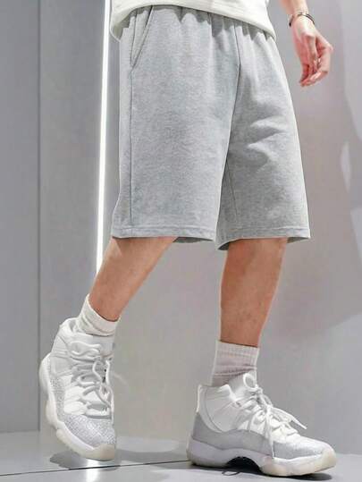 1件装男童宽松口袋户外休闲短裤，透气面料，适合春夏秋季穿着