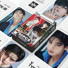 92张V字金泰亨照片卡贴纸，双面LOMO卡，庆祝礼品卡，粉丝应援照片贴纸LOMO卡（60张LOMO卡+32张贴纸），盒装收藏卡/贺卡/书签，主题LOMO卡贴纸套装，粉丝必备收藏品 - 彩色 - 查看 13