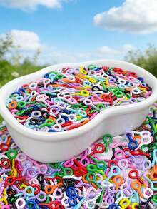 100/300/500/1000/2000pcs Multi-Color Mini Eye Needles, Eye Needles, Hooks, Eyelets, Threaded Metal Screws, Jewelry Pendant Connectors, DIY Jewelry Making Supplies, 10mm/0.39 Inch - Multicolor - View 6