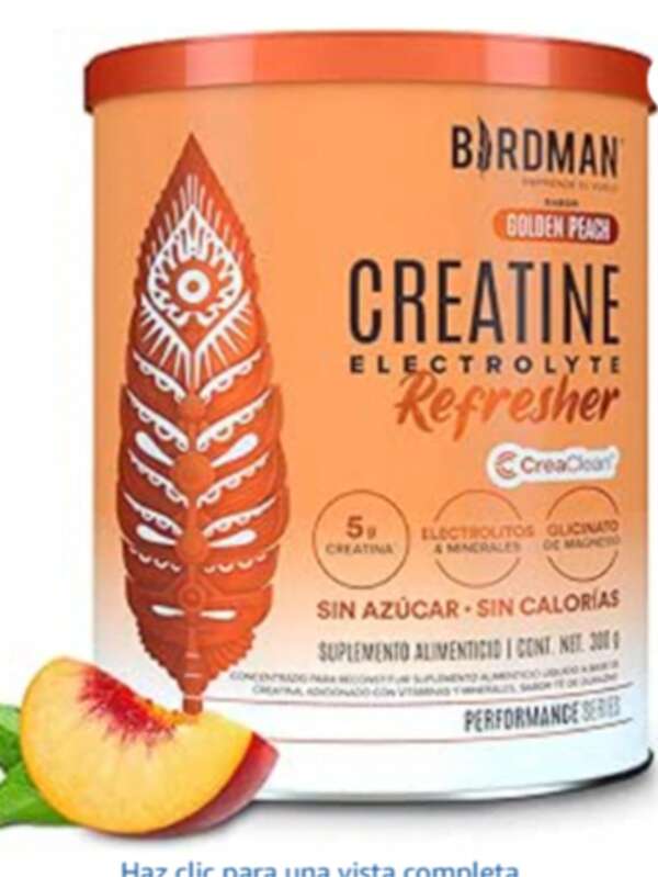 B IRDMAN Creatine Refresher | Creatina Monohidratada con Electrolitos, Magnesio y Vitaminas | Sin Azúcar, Sin Calorías | Saborizantes y Endulzantes Naturales | Sabor Golden Peach | 30 Porciones | 300g