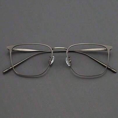 超轻纯钛合金男士眼镜框，可配镜片，大脸一体式金属钛合金镜框，大镜片眼镜