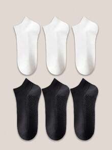 1/3/6 Pairs Men's Massage Bottom Socks, Breathable Odor-Resistant Moisture-Wicking Mesh Low-Cut Ankle Socks, Spring & Autumn - Multicolor - View 23