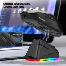 Ratón inalámbrico para juegos FREEWOLF Attack Shark X11 de 59g ultraligero, con base de carga RGB magnética, modo Bluetooth/2.4G inalámbrico/con cable, 22000 DPI, 5 botones programables, para PC/portátil - Ver 2