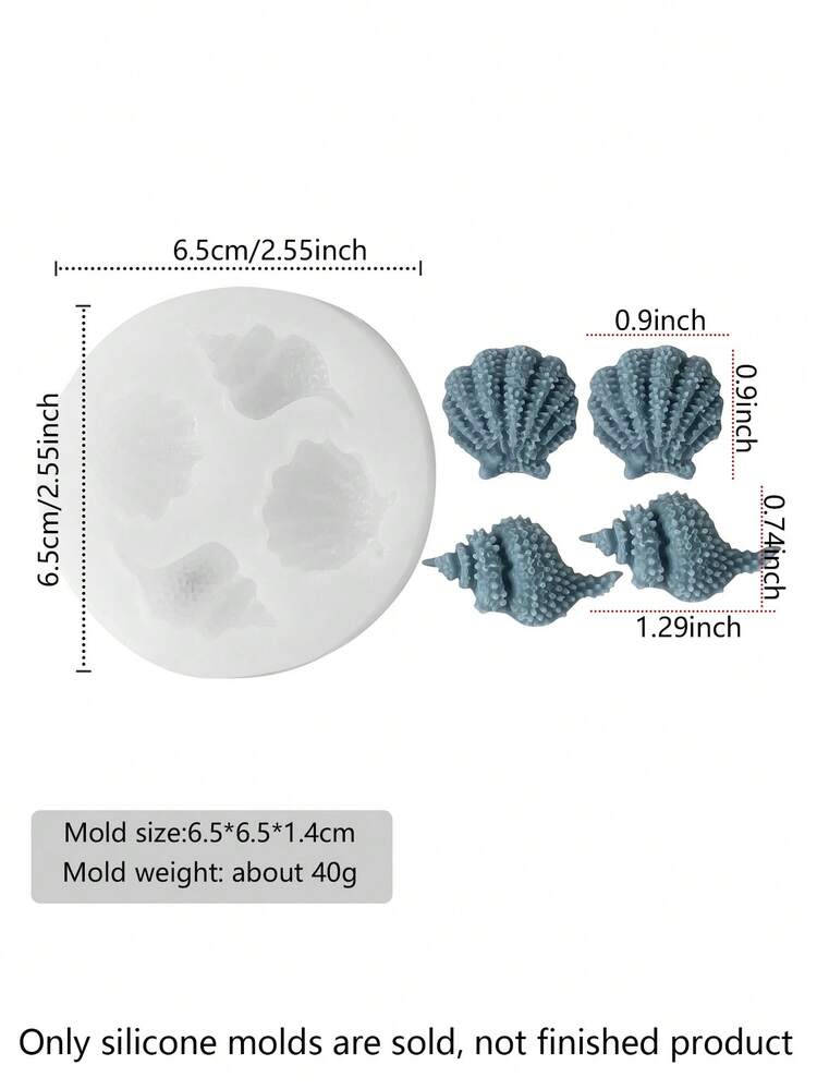Ocean Style Seashell & Starfish Silicone Mold | DIY Scented Candles, Gypsum Decor, Summer Ambiance Scented Candles, Fresh Aroma Stone, Creative Resin Jewelry, Soft Silicone Material, Easy Demold And Reusable, Suitable For Home Decor, Craft Market Or Beach-Themed Gifts - Ocean-themed Molds - View 9