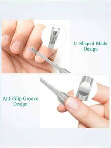 Professional Grade Stainless Steel Manicure Set - Nail Clipper, Cuticle Nipper, Nail File, Recommended For Removing Cuticles And Dead Skin, Medical Grade, Ergonomic Concave Handle Nail & Foot Care Tool Kit With Storage Box, Suitable For Adults, Great Gift For Family, Friends, Couples, Back To School - Silver - View 4