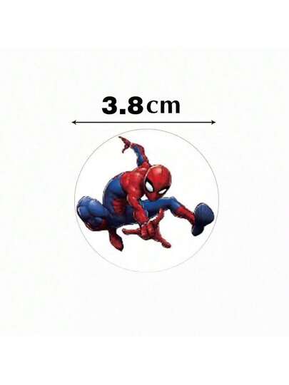 Marvel 500pcs Spider Man Battle Scene Roll Up Stickers Children's Party Snack Bag Sealing Stickers New Year's Gift, Valentine's Day Gift, Easter Gift (Stochastic Style)