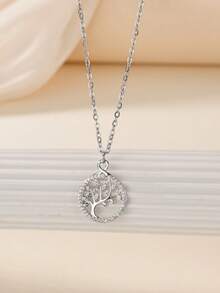 18K Gold Plated Anti-Rust Tree Of Life Cubic Zirconia Necklace, Suitable For Beach, Wedding, Vacation, 2026 New Arrival, Great Gift For Mom And Friends - Multicolor - View 6
