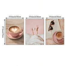 1/3pcs Pink Coffee Bar Wall Art Picture Preppy Aesthetic Prints Canvas Paintings Coffee Cup Heart Latte & Slouchy Morning Vibe Posters Girly For Bedroom Living Room Kitchen Coffee Station Decor Gift For Her Unframed - Pattern - View 8