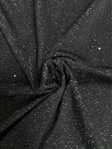 Đầm dệt kim ngắn ôm sát dành cho nữ dự tiệc, cổ áo tương phản và tay áo ren xuyên thấu, kiểu dáng thanh lịch mùa xuân. - màu đen - Xem 6